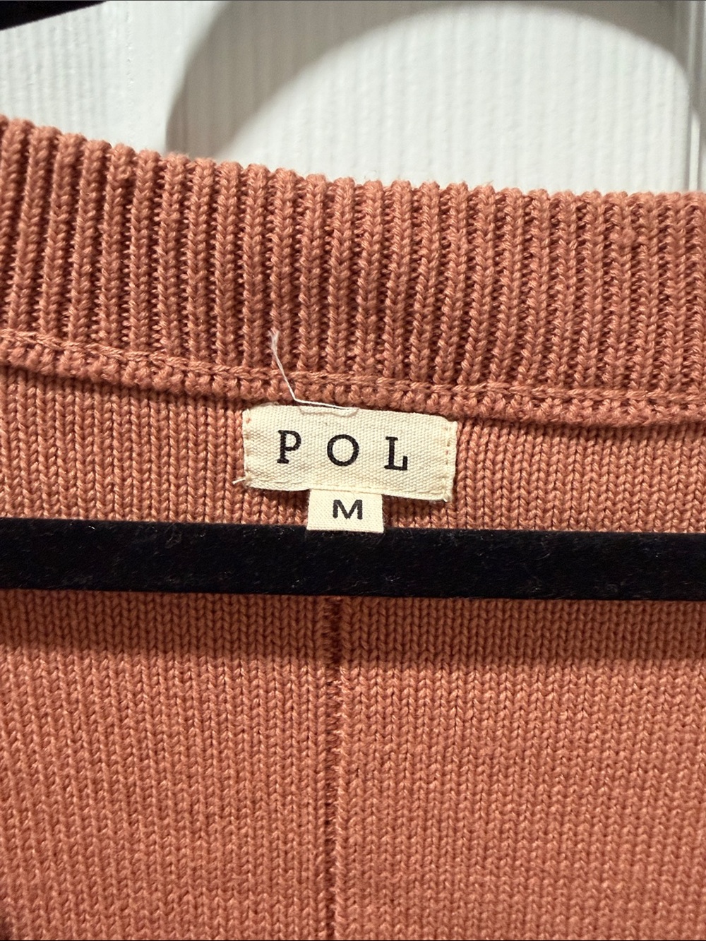 POL Relaxed V-Neck Sweater in Rusty Terracotta - Picture 2 of 3